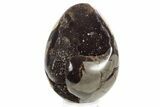 Septarian Dragon Egg Geode - Sparkly Black Crystals #329485-1